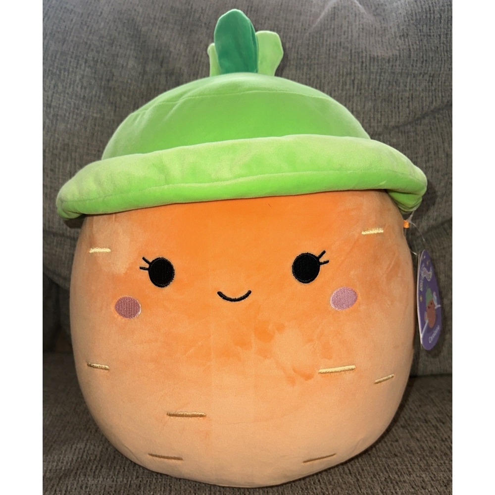 Squishmallow Easter Caroleena the Carrot Wearing a Bucket Hat NEW 12" Soft Cute